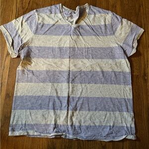 Old Navy Gray and Blue Striped Men's Tee